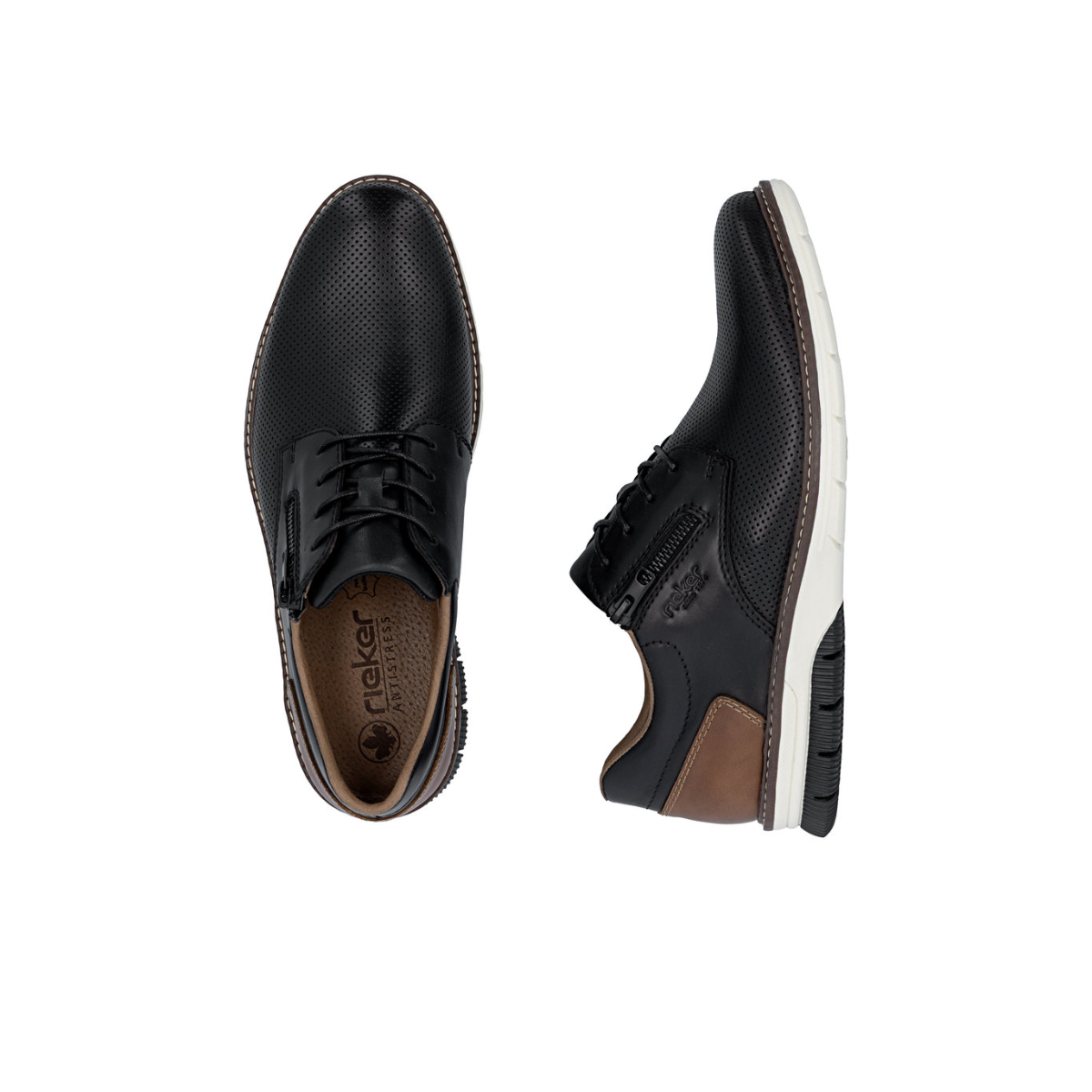 Rieker muške polucipele 14412-00 Lak Korak