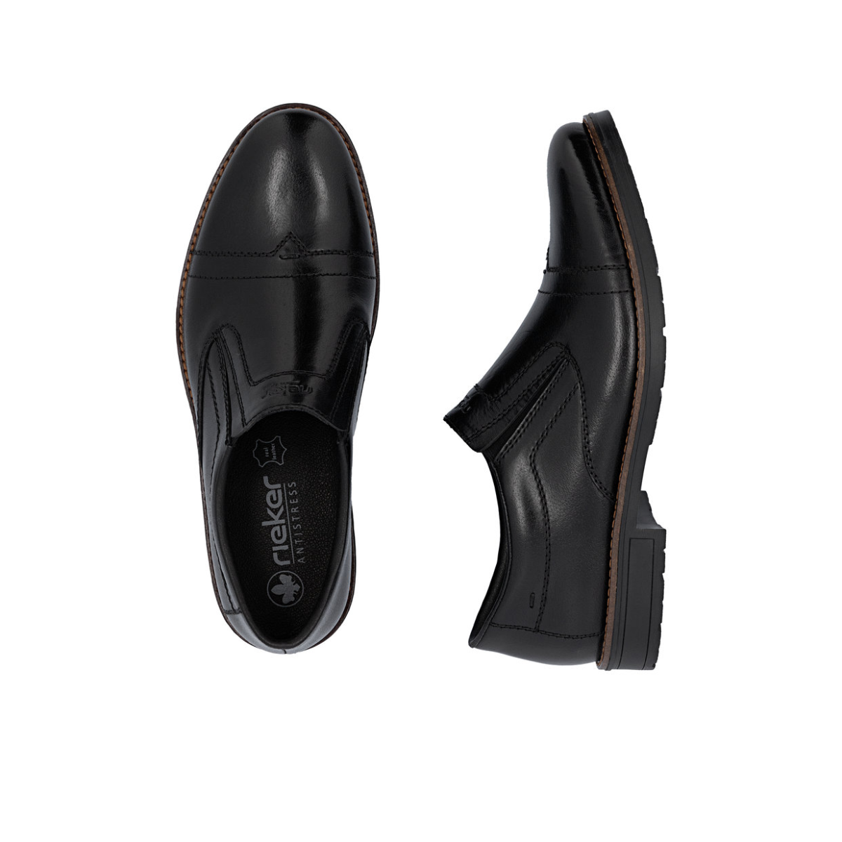 Rieker muške polucipele 14654-00 Lak Korak