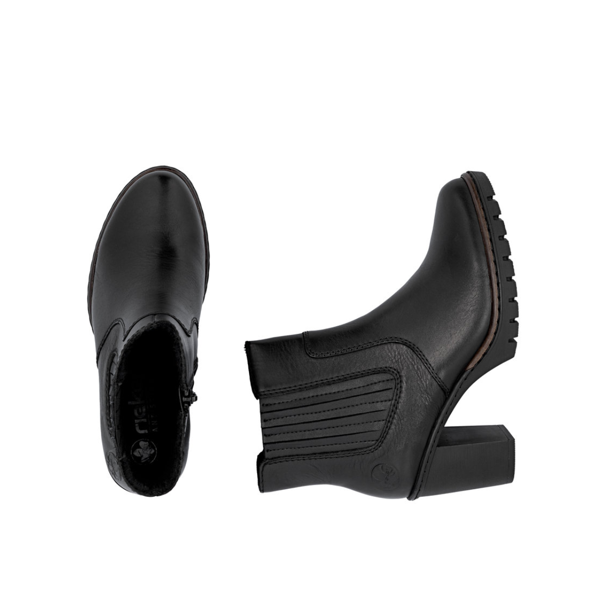 Rieker ženska kratka čizma Y2577-00 Lak Korak