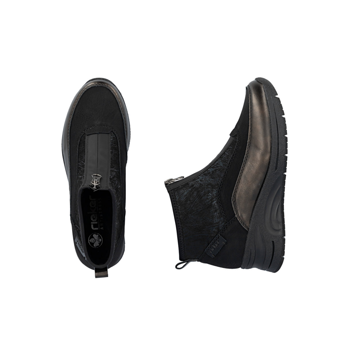 Rieker ženske gležnjače N9362-01 Lak Korak