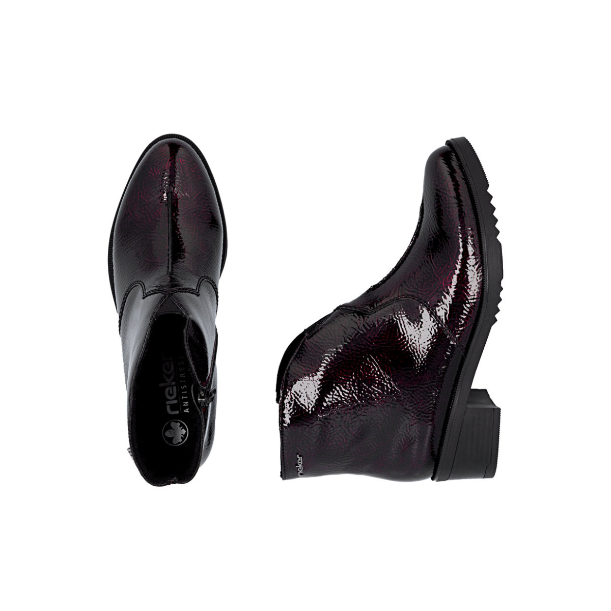 Rieker ženske gležnjače Y0553-35 Lak Korak