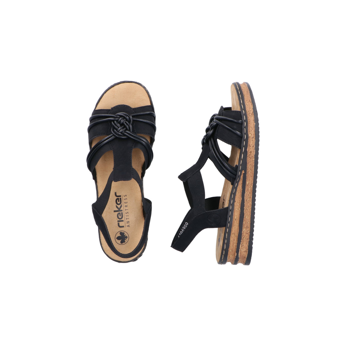 Rieker ženske sandale 62969-00 Lak Korak