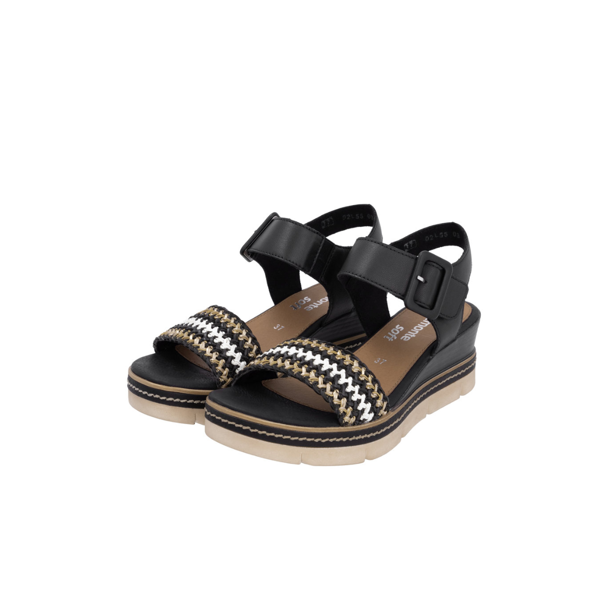 Rieker ženske sandale D2L55-03 Lak Korak